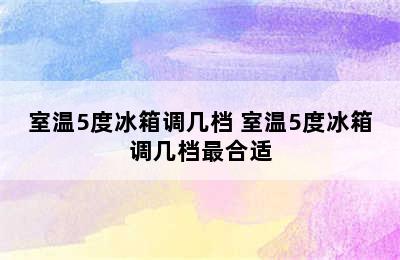 室温5度冰箱调几档 室温5度冰箱调几档最合适